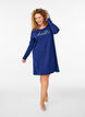 Nachthemd met lange mouwen in biologisch katoen, Blauw, Model image number 1