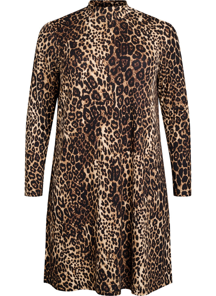 FLASH - Jurk met lange mouwen en col, Zwart, Packshot image number 0