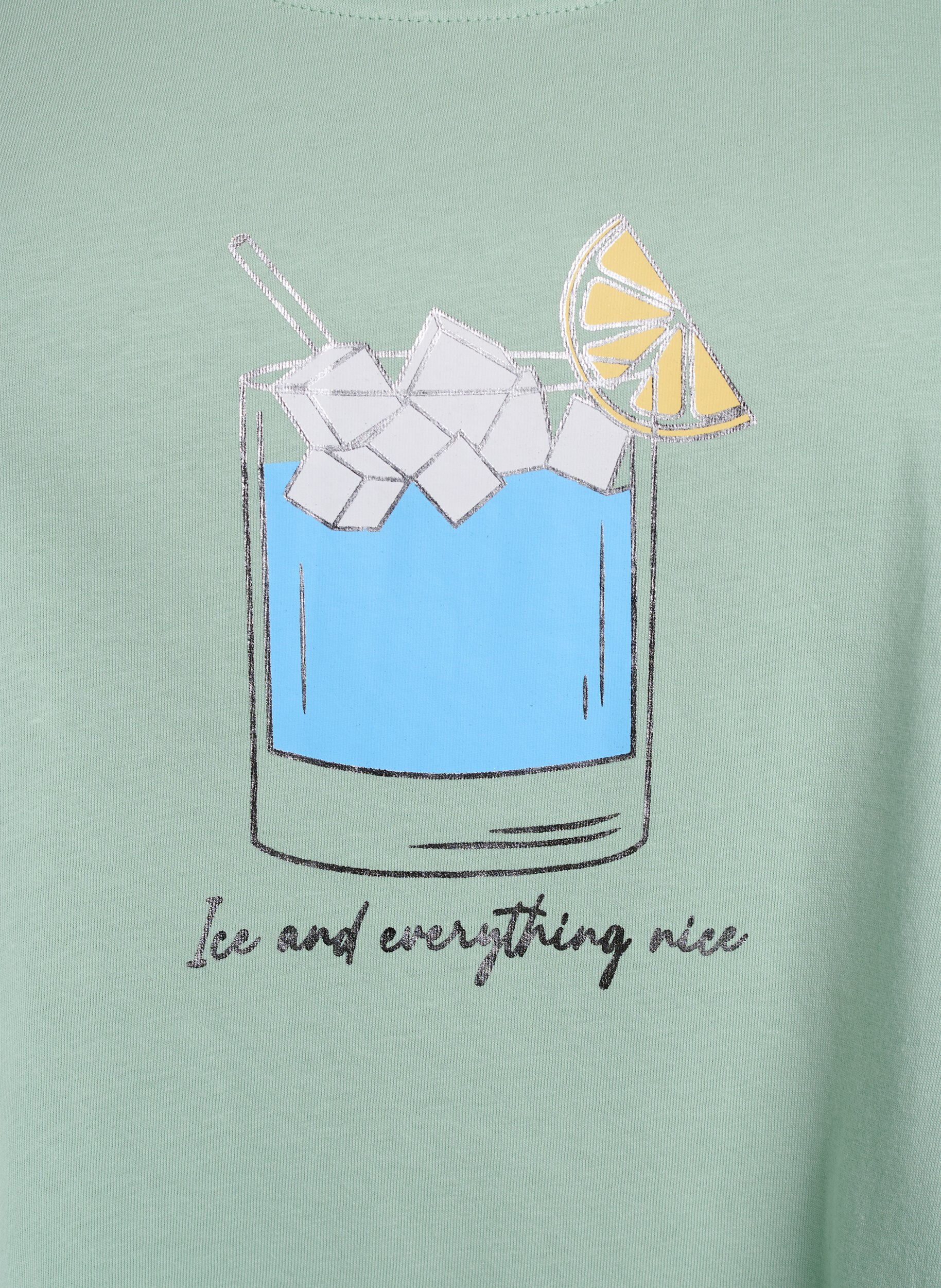 ZizziKatoenen top met a-vorm, Groen, Packshot image number 2