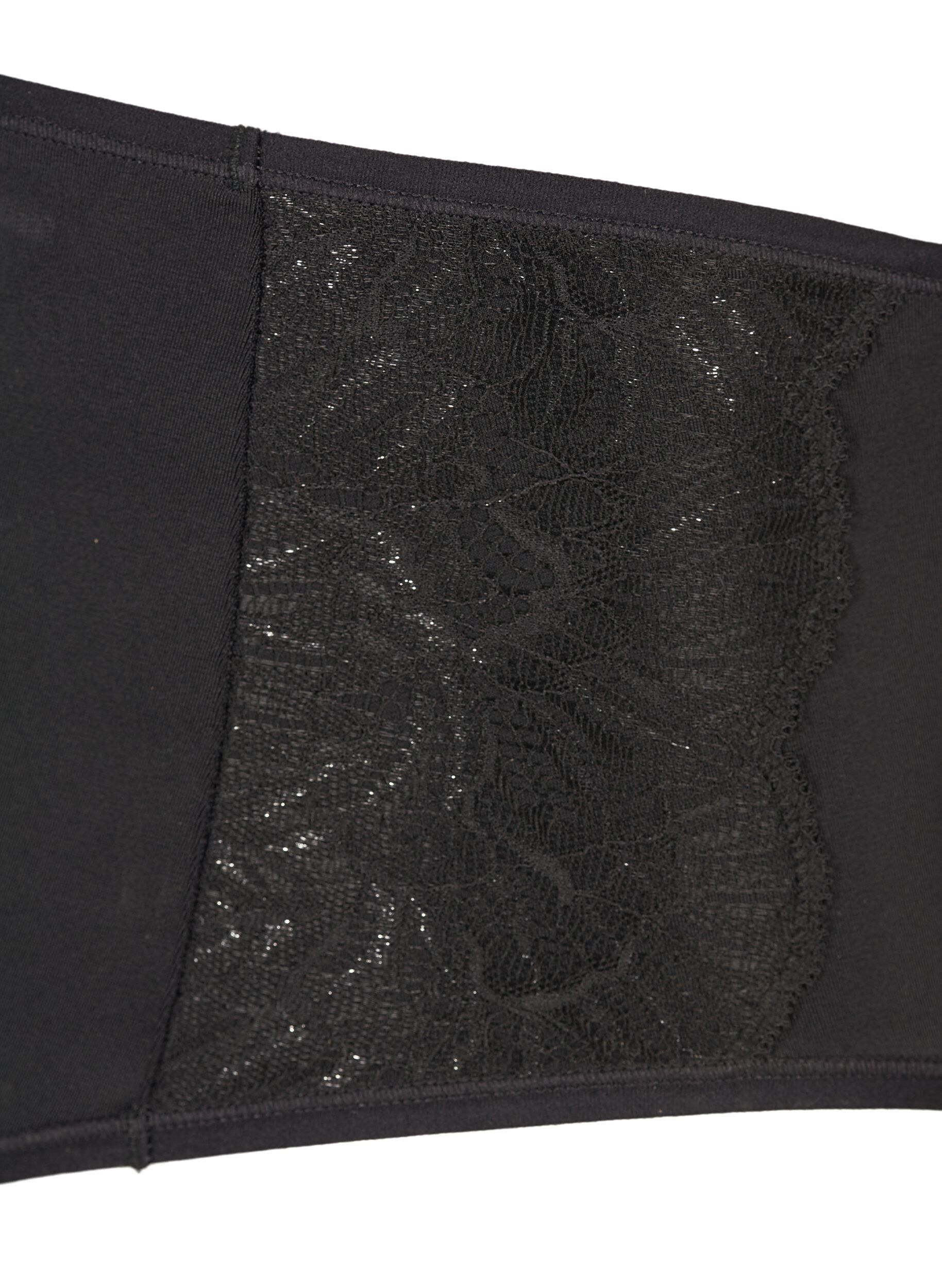 Zizzi2-pack slipje met normale taille, Zwart, Packshot image number 2