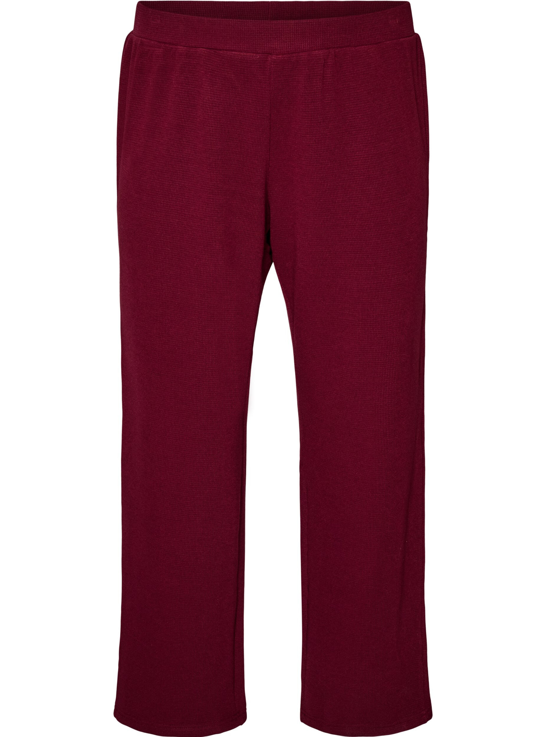 Losse broek met textuur en een hoge taille