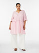 Tuniek met gekreukelde structuur en 1/2 mouwen, Roze, Model image number 1