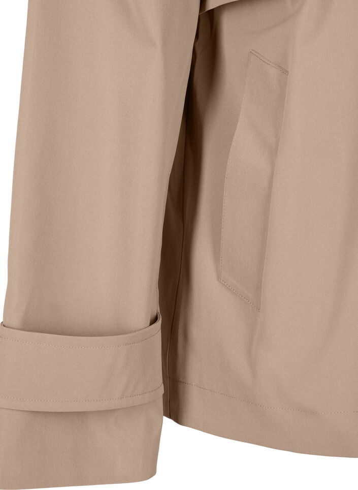 Korte trenchcoat met klassieke details, Desert Taupe, Packshot