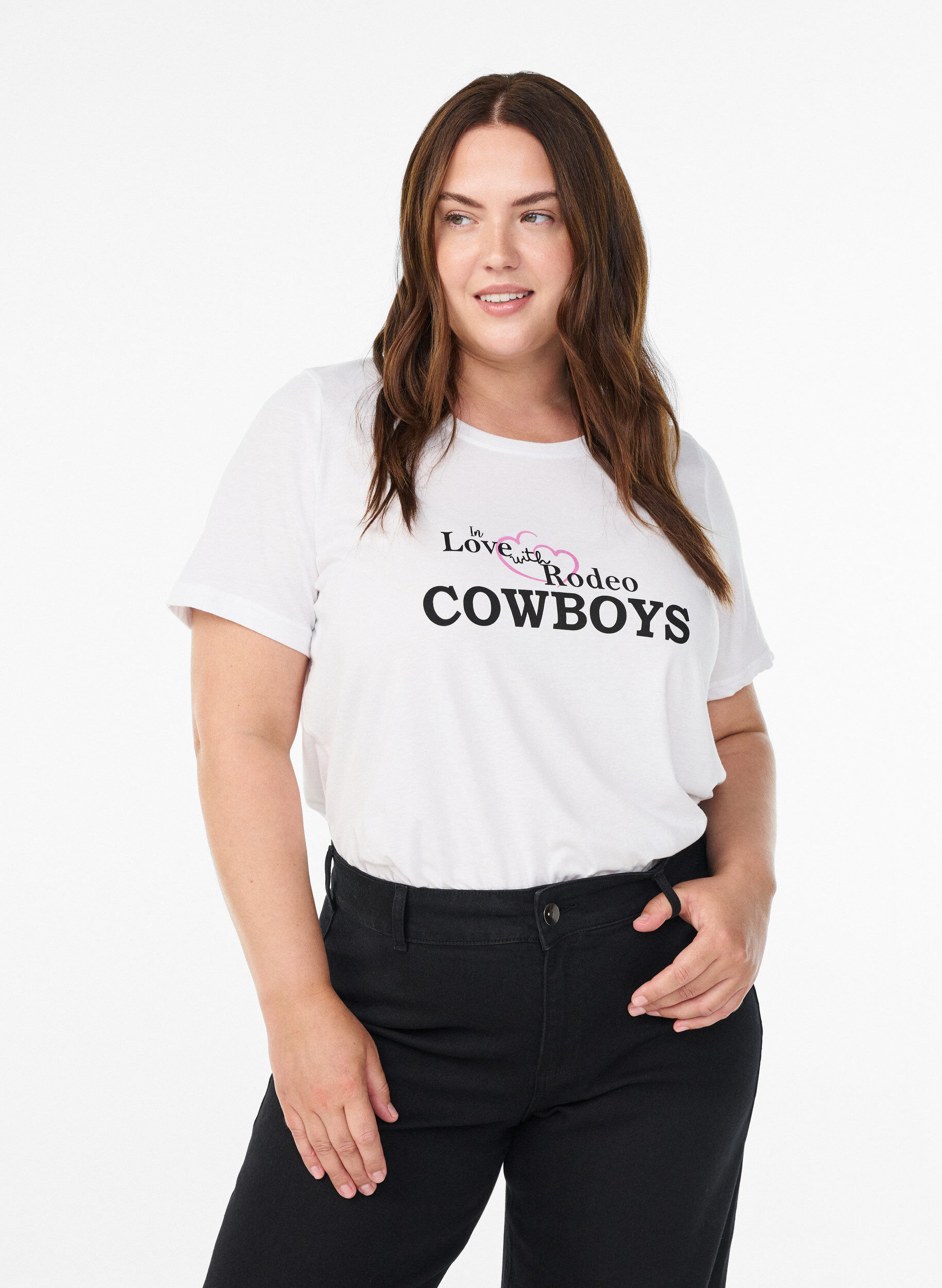 FLASH - T-shirt met print, Wit, Model