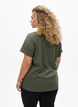 Basis T-shirt van katoen met een V-hals, Groen, Model image number 2