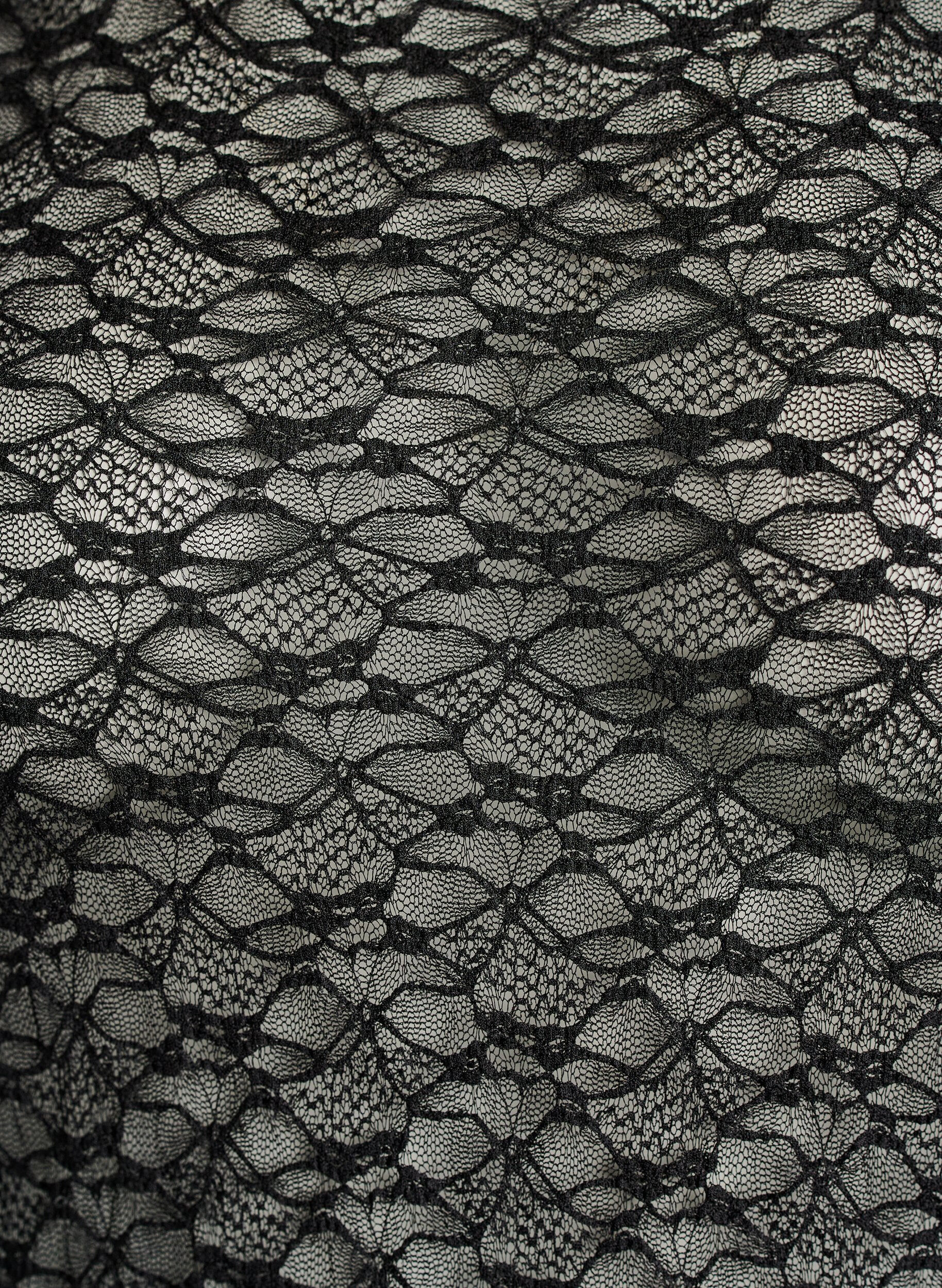 ZizziBlouse met lange mouwen van doorschijnend kant, Zwart, Packshot image number 2