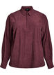 Overhemdblouse met lange mouwen in corduroy, Donker Bordeaux, Packshot image number 0