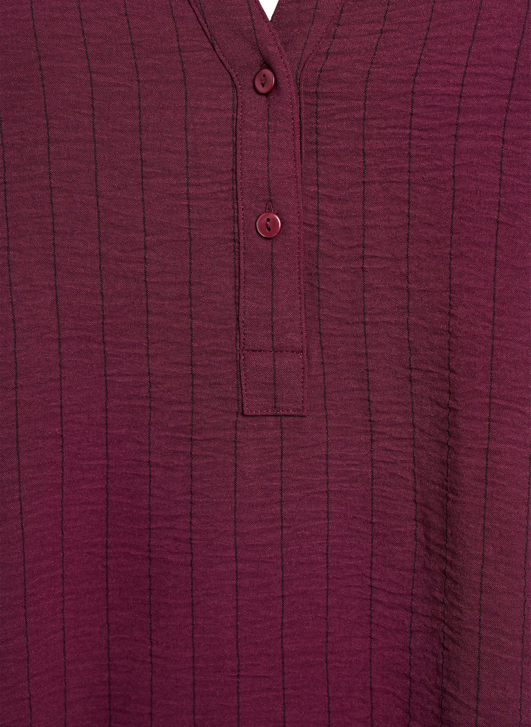ZizziFLASH - Streepjes overhemdblouse, Rood, Packshot image number 2