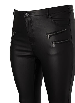 ZizziGecoate Amy jeans met ritsdetail, Zwart, Packshot image number 3