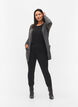 Long cardigan tricot&eacute; dans un m&eacute;lange de viscose, Gris anthracite, Model image number 1