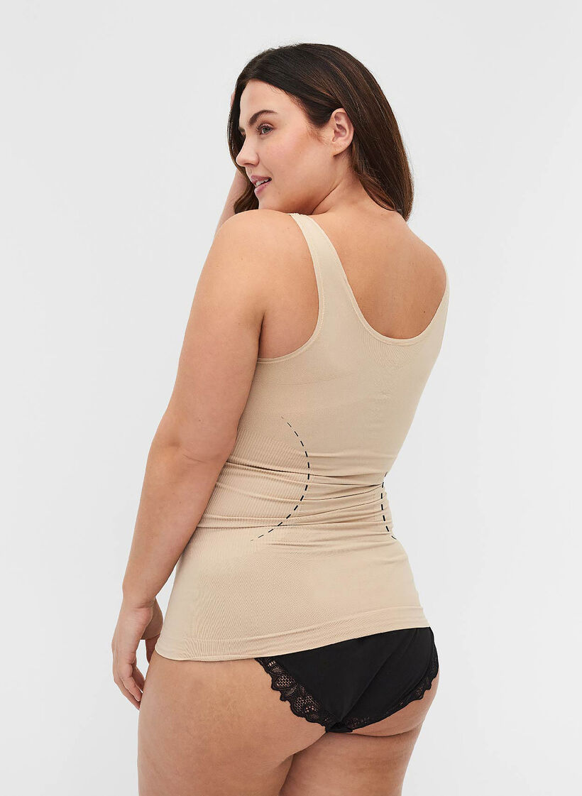 Shapewear top met brede bandjes, Nude, Model