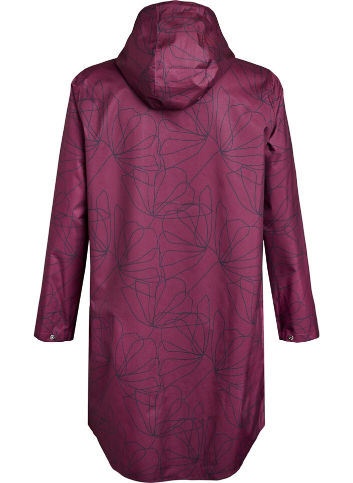 Regenjas met patroon, Donker Bordeaux, Packshot image number 1