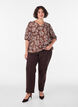 Viscose blouse met V-hals, Bruin, Model image number 1