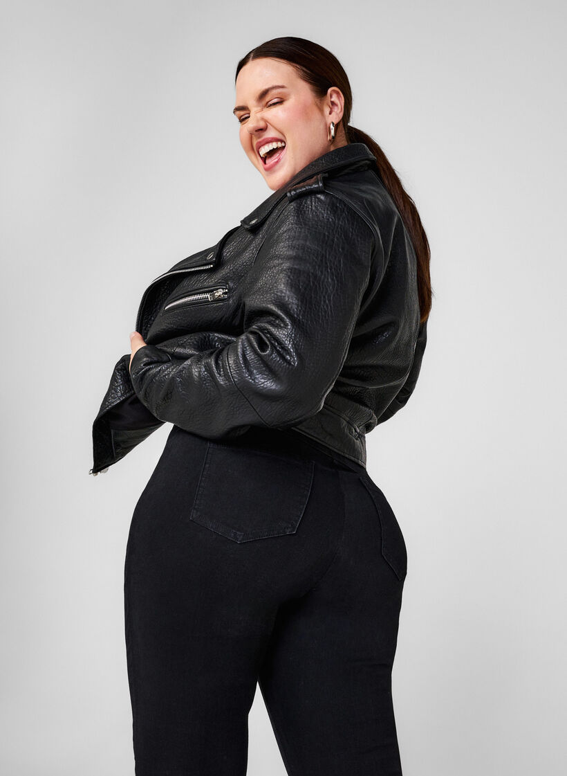 Stretchy jeggings met hoge taille, Black, Image image number 0