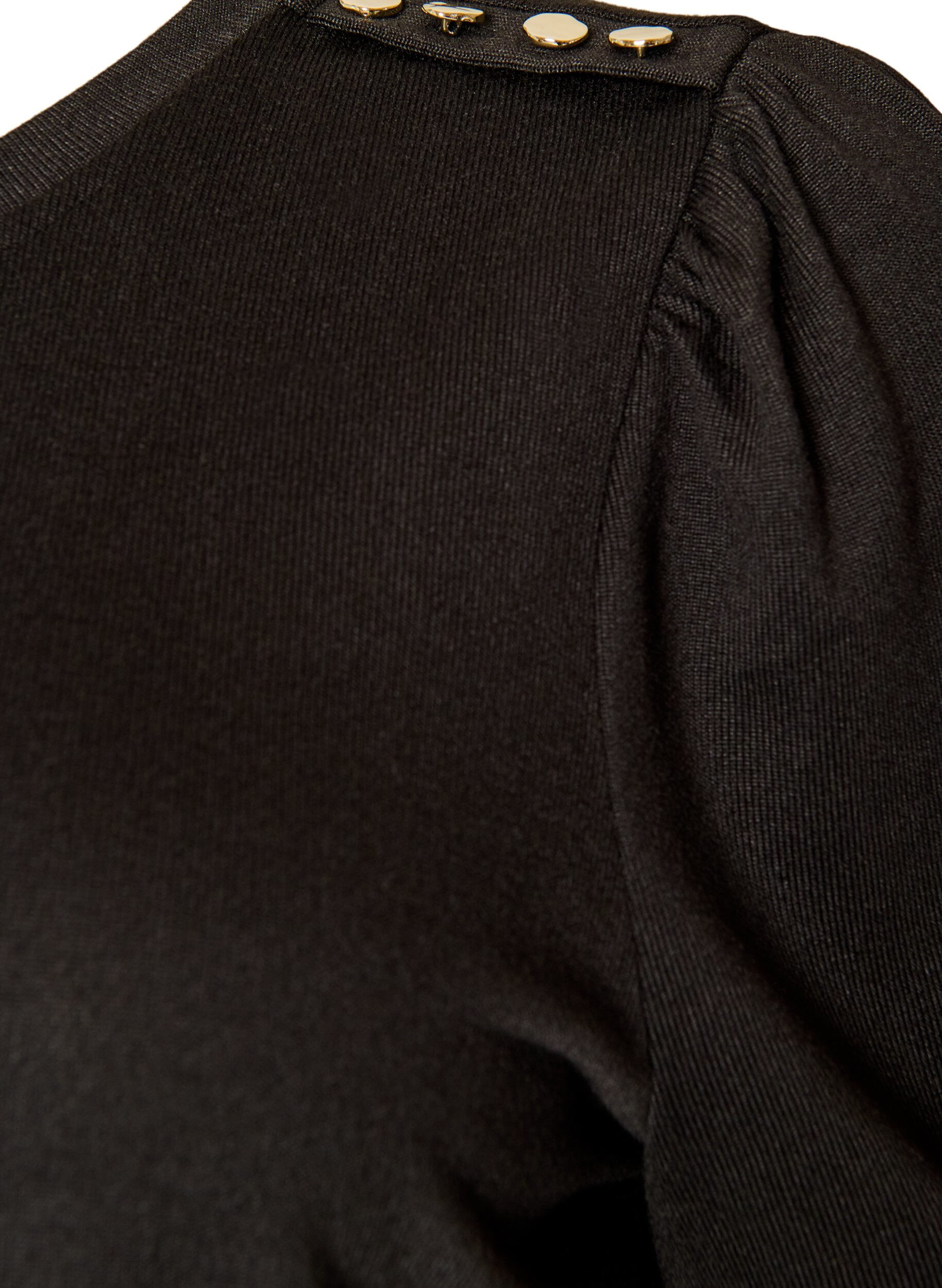 ZizziBlouse met knoopdetail en korte pofmouwen, Zwart, Packshot image number 2