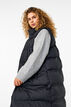 Lang vest met zakken en rits in twee richtingen, Zwart, Model image number 2