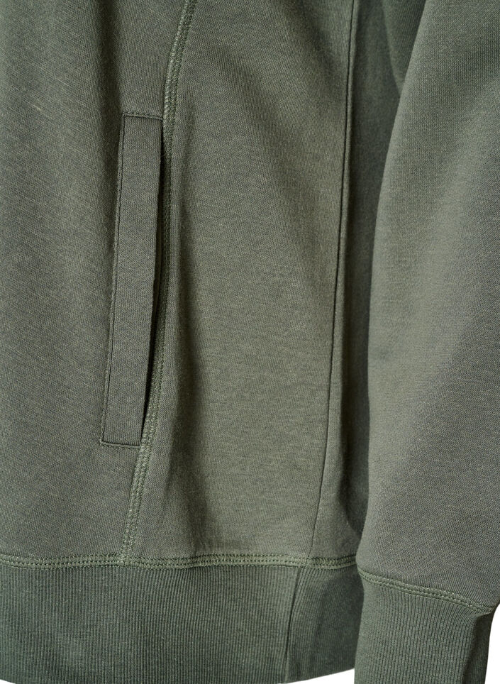 Sweatshirt met hoge kraag en zakken, Groen, Packshot image number 3