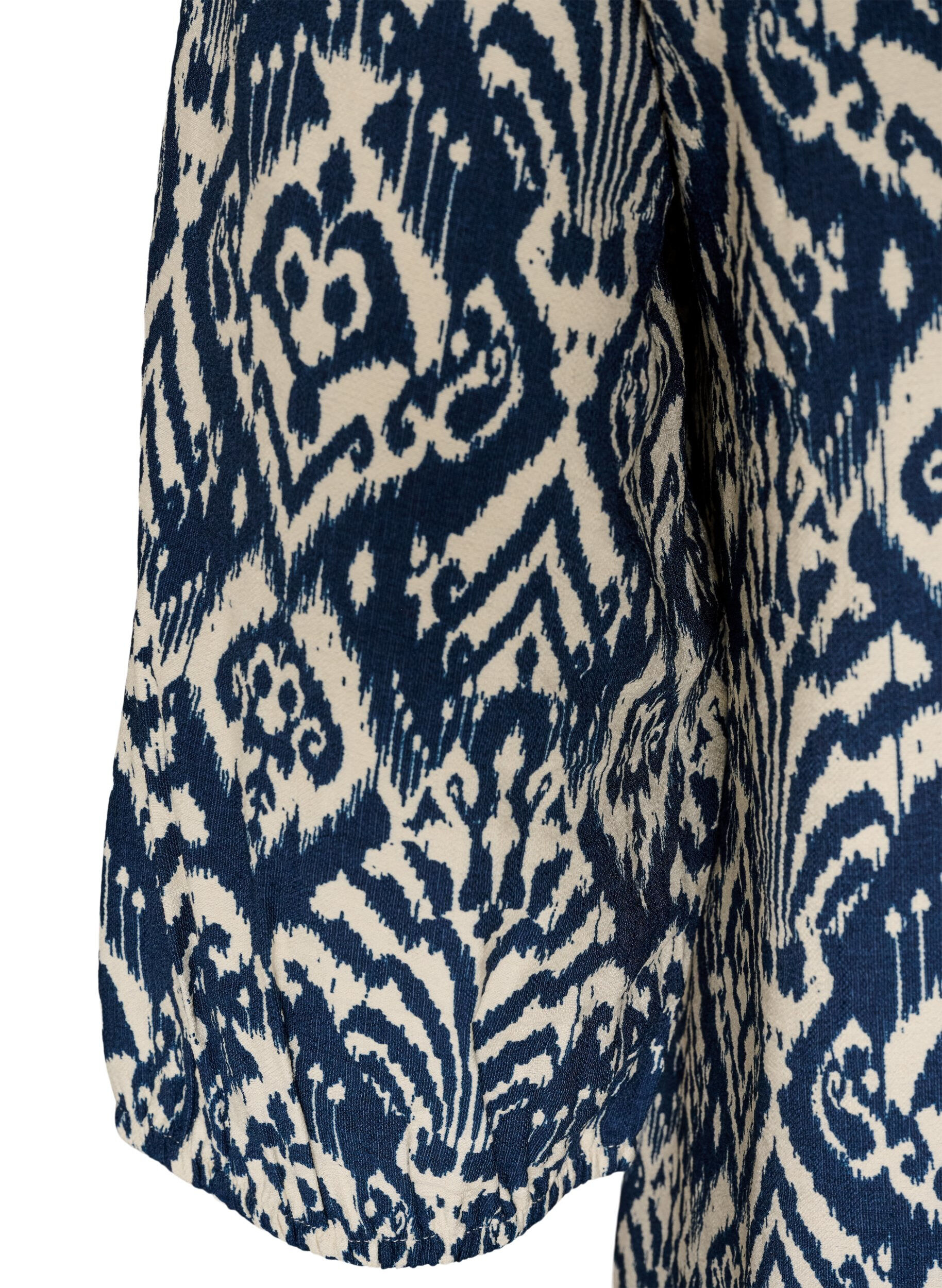 ZizziBlouse van viscose met patroon en 3/4-mouwen, Blauw, Packshot image number 3