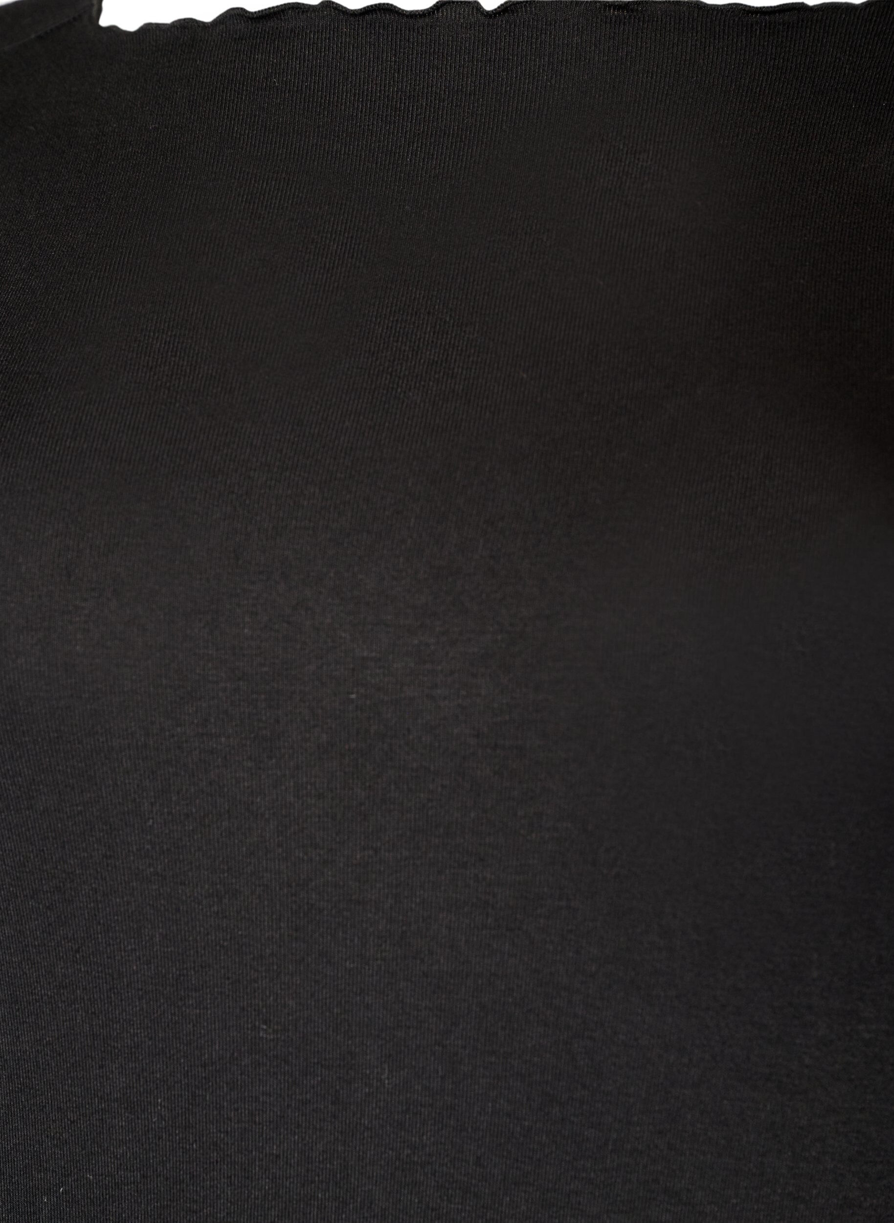 ZizziHaut de pyjama en viscose &agrave; manches longues, Noir, Packshot image number 2