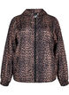 Sportjas met luipaard print en capuchon, Bruin, Packshot image number 0