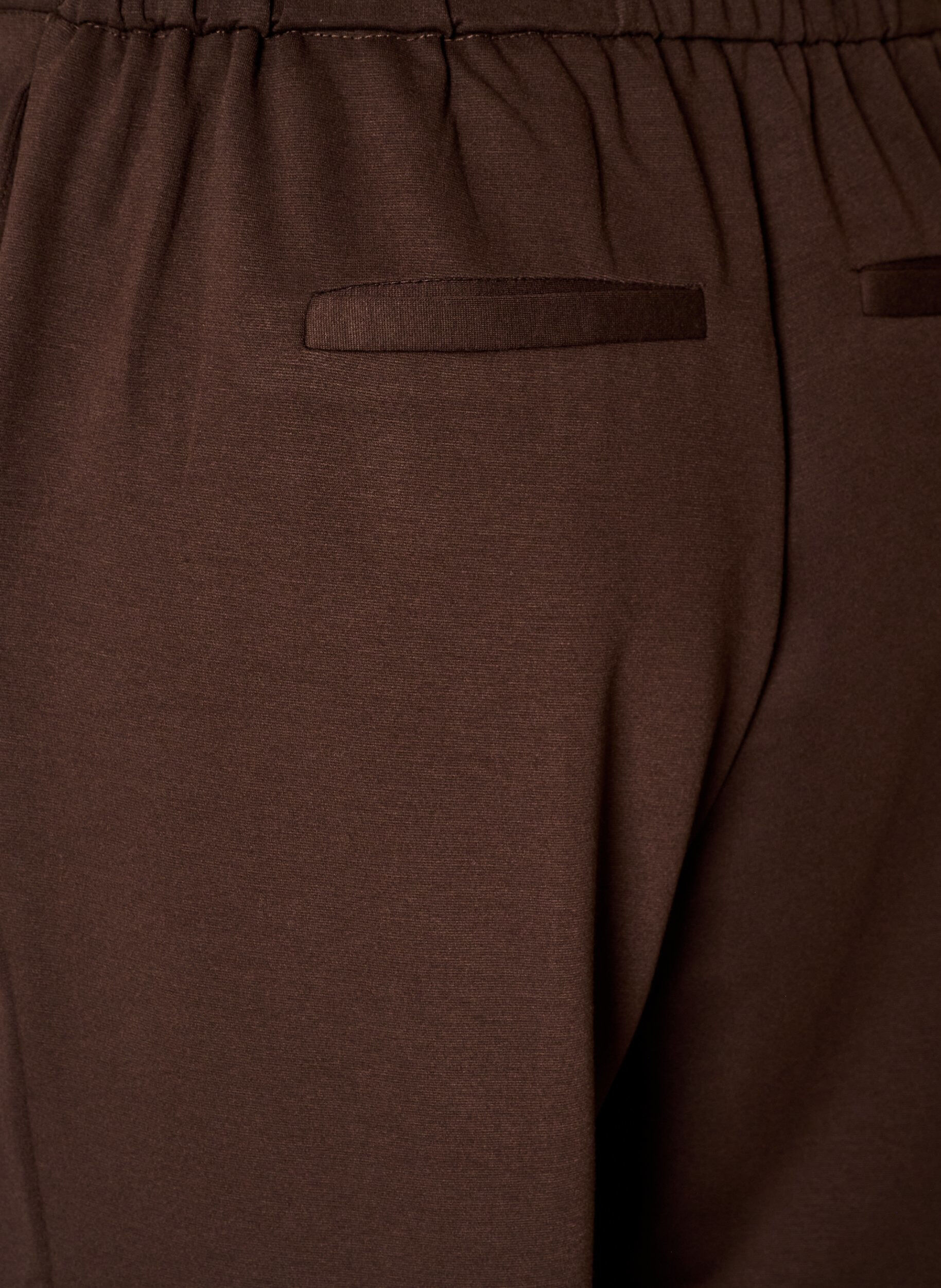 ZizziLosse jerseybroek met hoge taille, Bruin, Packshot image number 3