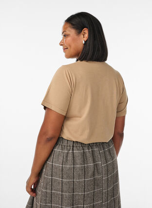 ZizziT-shirt in biologische katoen met een gewassen look, Silver Mink Washed, Model image number 2
