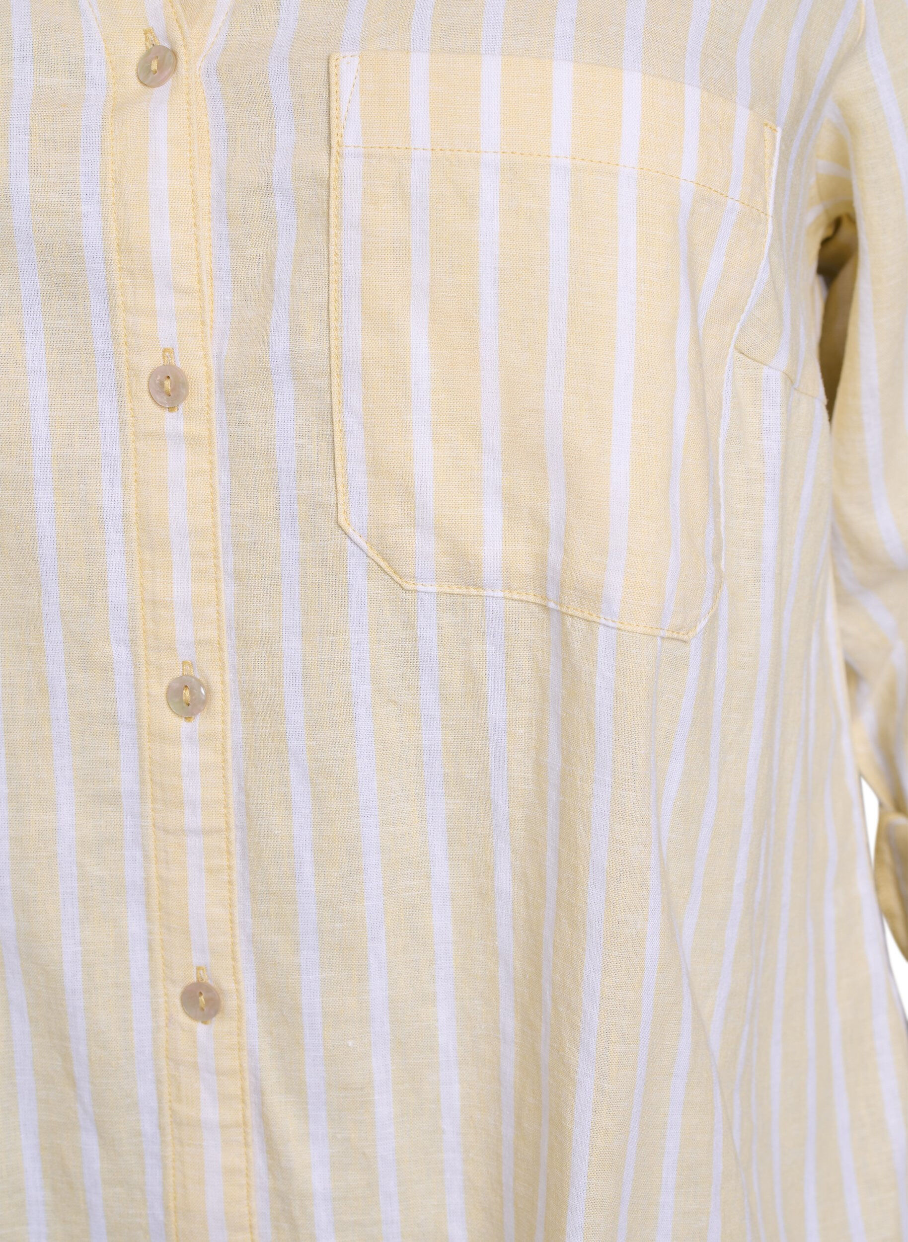 ZizziLinnen en viscose shirt met 3/4 mouwen, Beige, Packshot image number 2