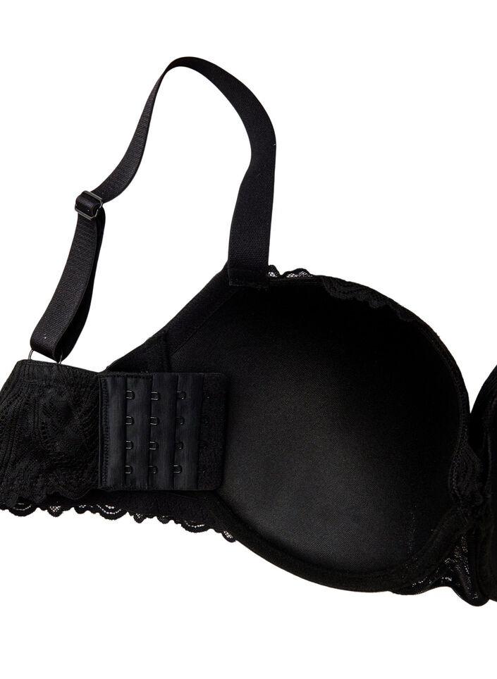 Voorgevormde kanten beha met beugel, Zwart, Packshot image number 3