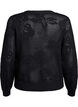 Gebreide cardigan met opengewerkt patroon en strikkoordjes, Black, Packshot image number 1