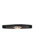 Smalle taille riem met een bladvormige gesp, Zwart, Packshot image number 0