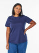Basic katoenen T-shirt met ronde hals, Blauw, Model image number 0