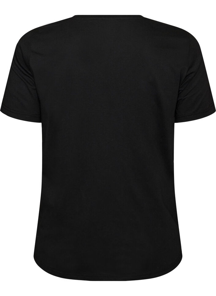 T-shirt met motief, Zwart, Packshot image number 1