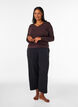 Viscose blouse met kanten afwerking en V-hals, Bruin, Model image number 1