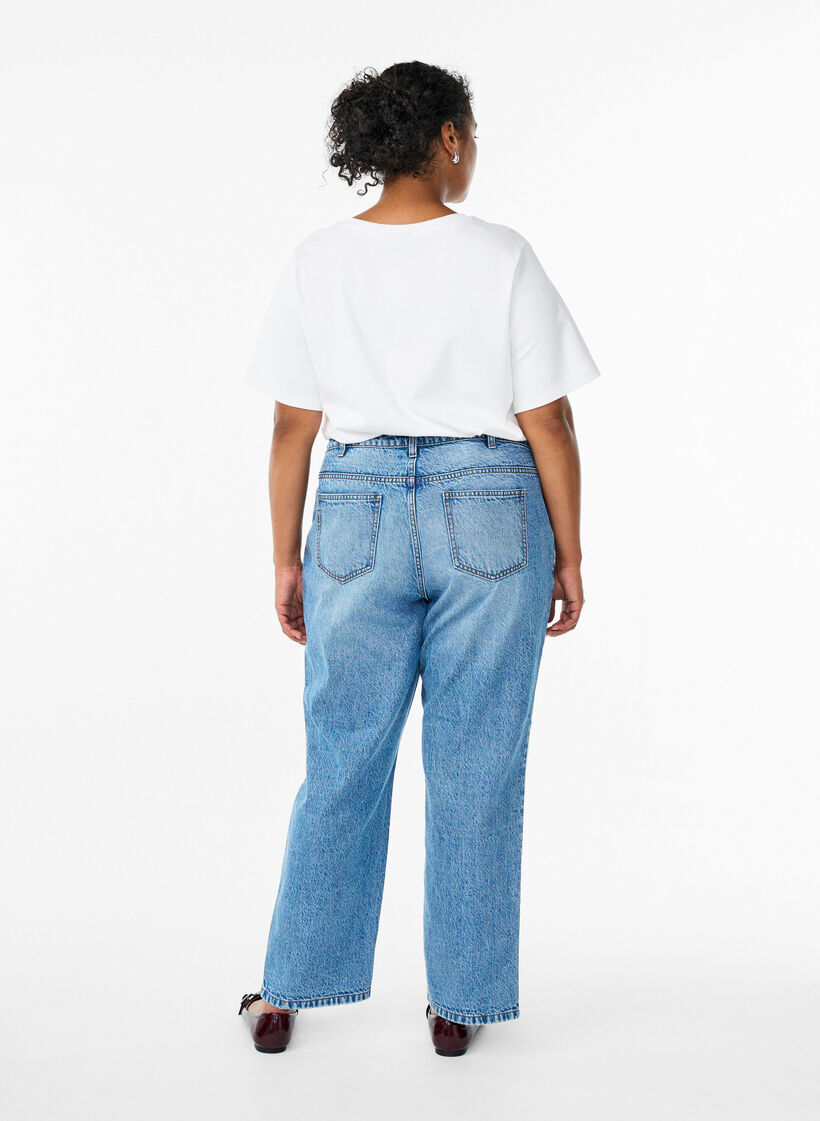 Straight-fit jeans met hoge taille, L.B.Denim, Model