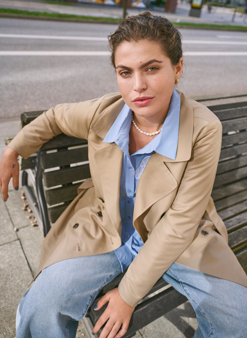 Korte trenchcoat met riem, Coriander, Image