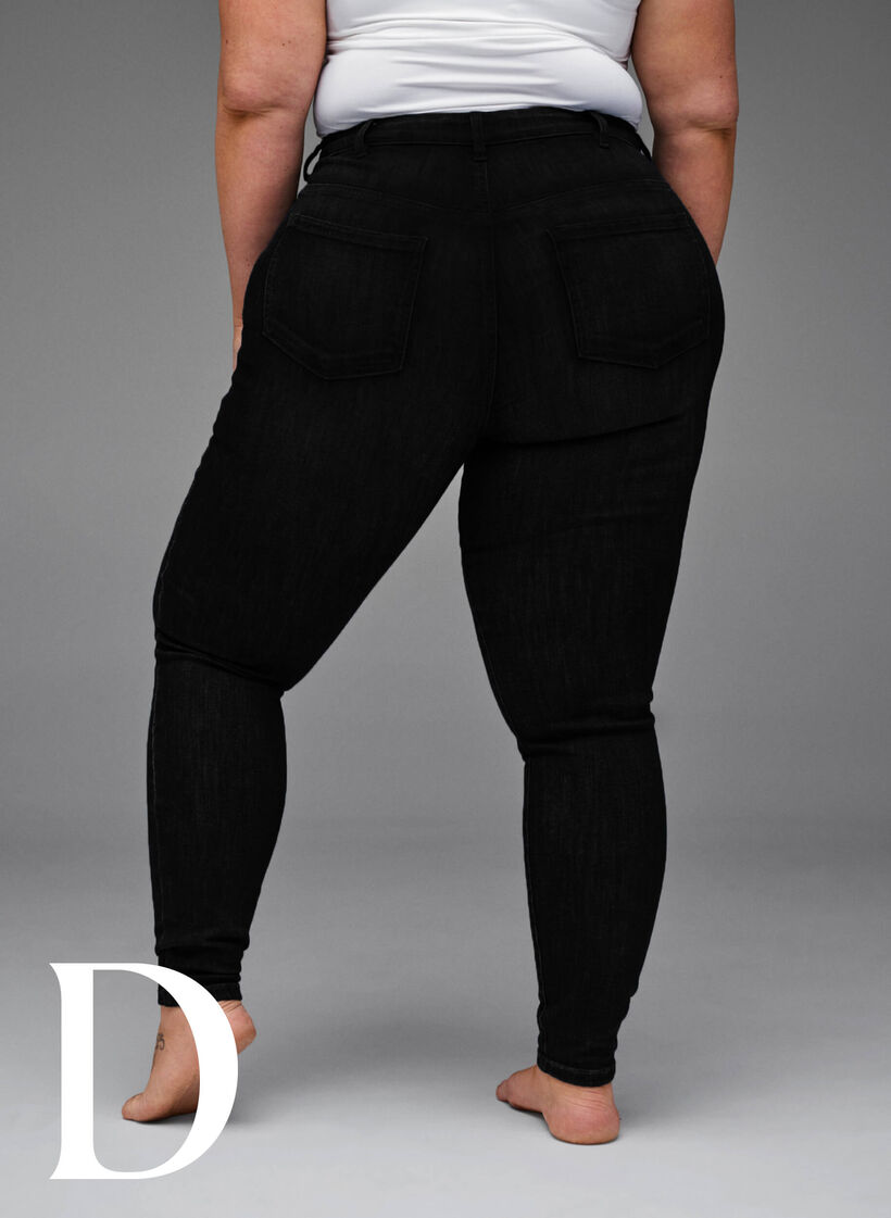 Super smalle jeans met hoge taille, Black, Model