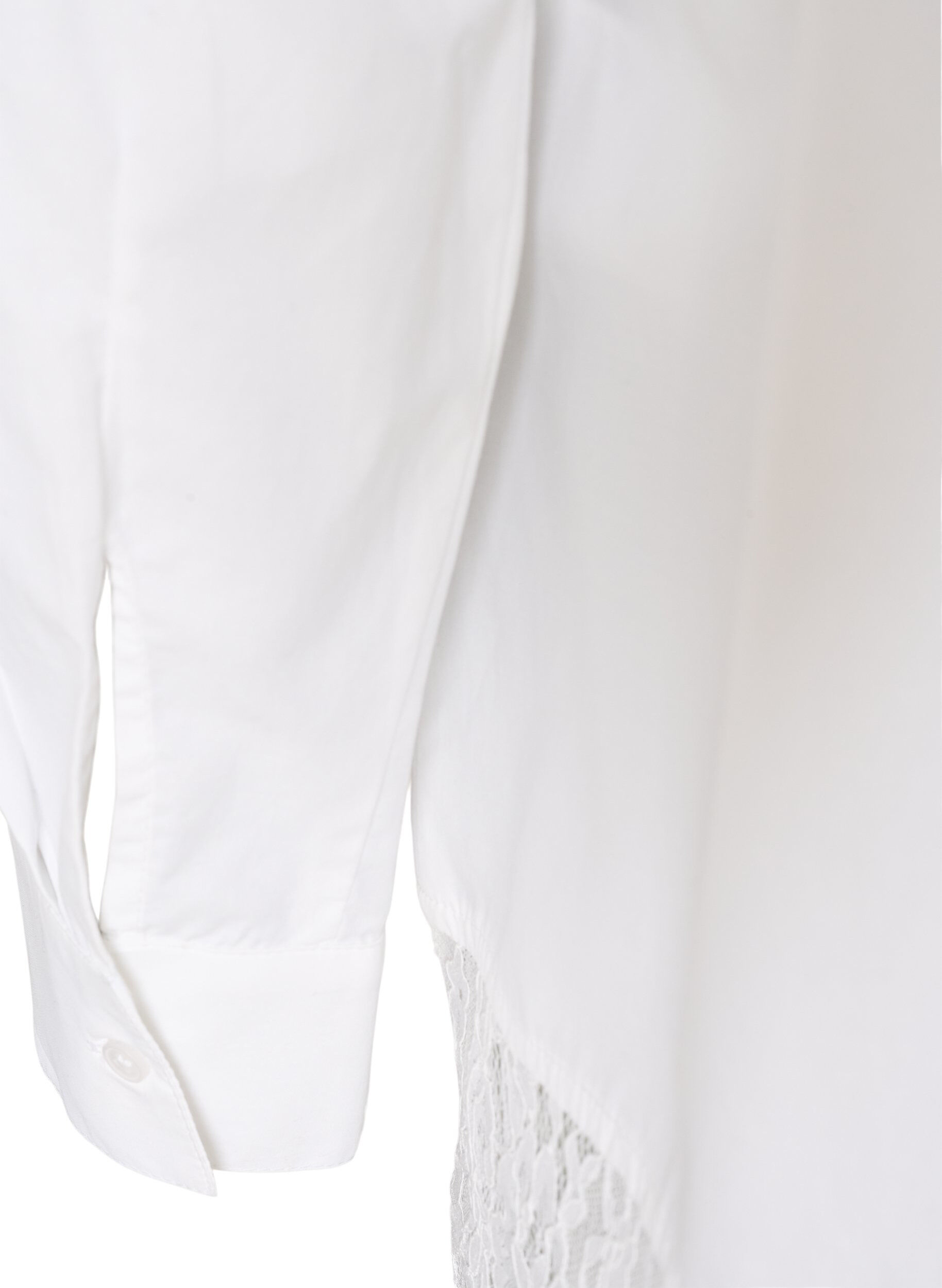 ZizziLosse blouse met een brede kanten rand, Wit, Packshot image number 3