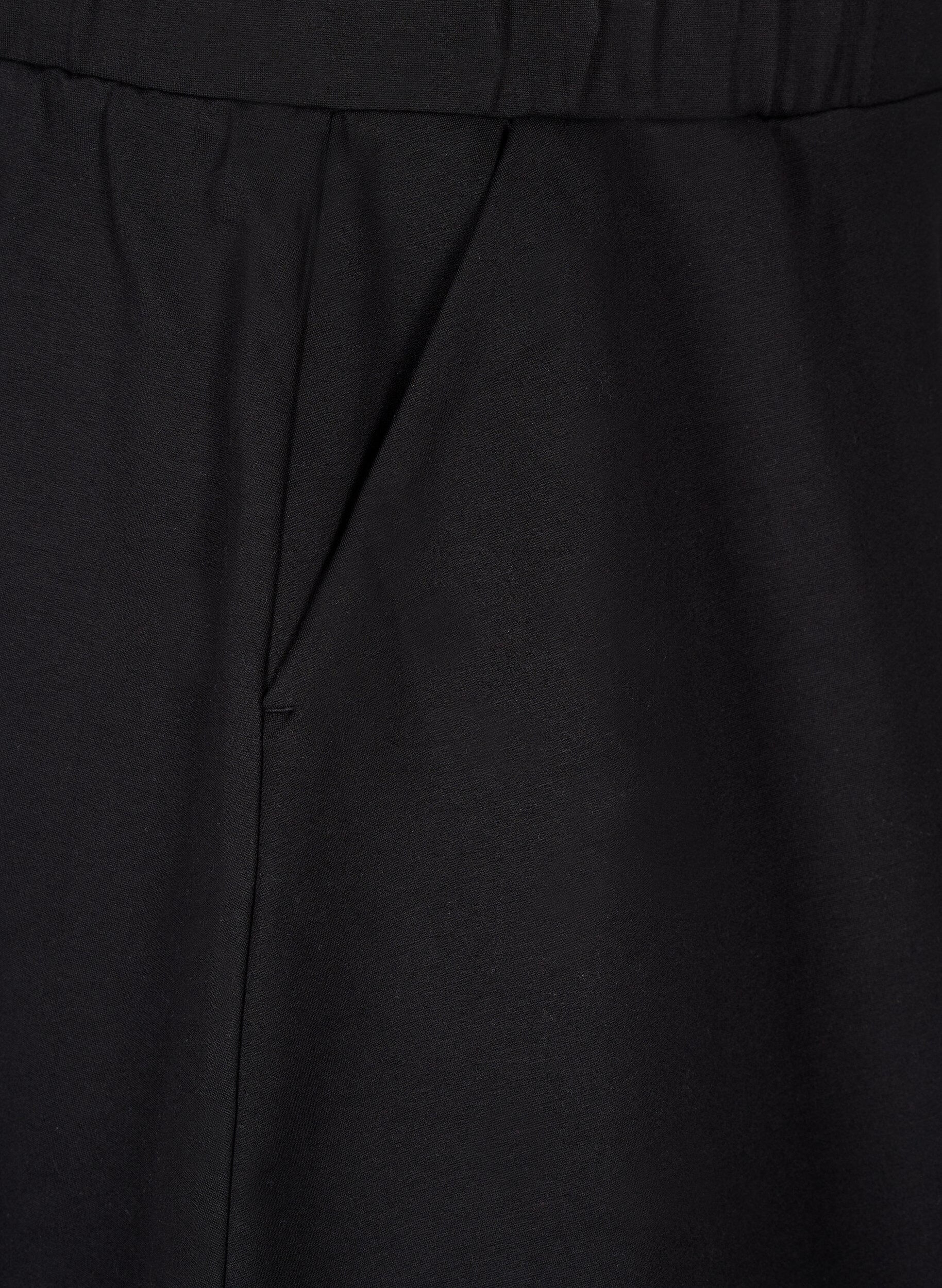 ZizziSkaterrok in viscose, Zwart, Packshot image number 3