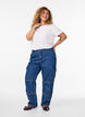 High waist cargo jeans, Blauw, Model image number 0