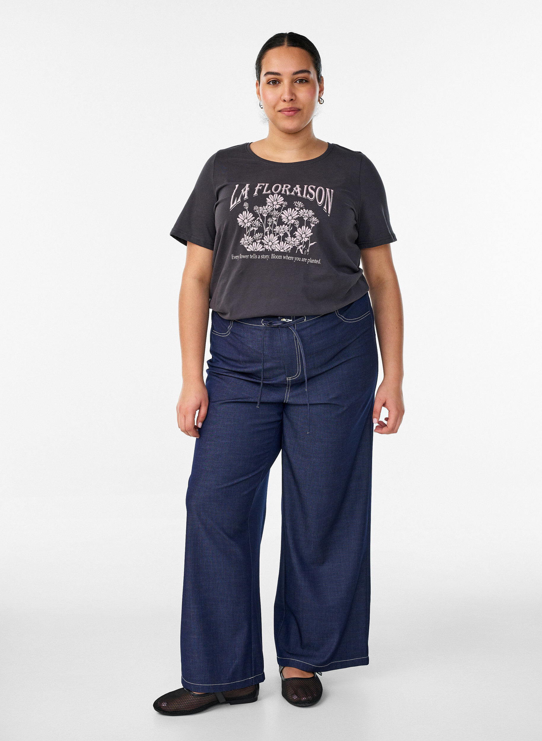 ZizziT-shirt met motief, Grijs, Model image number 1