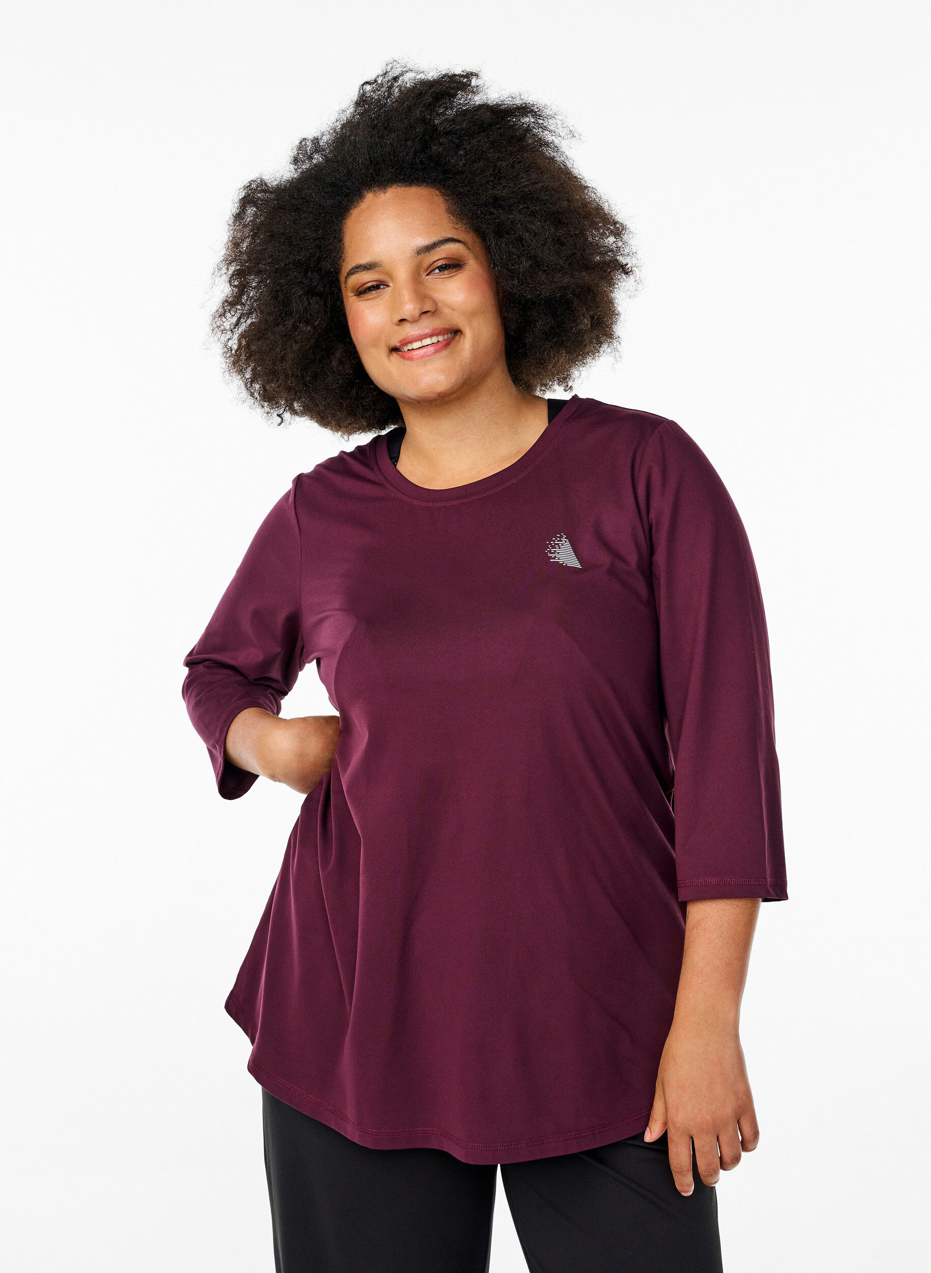 Training blouse met 3/4 mouwen, Rood, Model