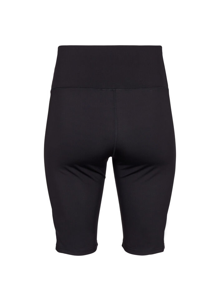 Lange strakke sport shorts, Black, Packshot