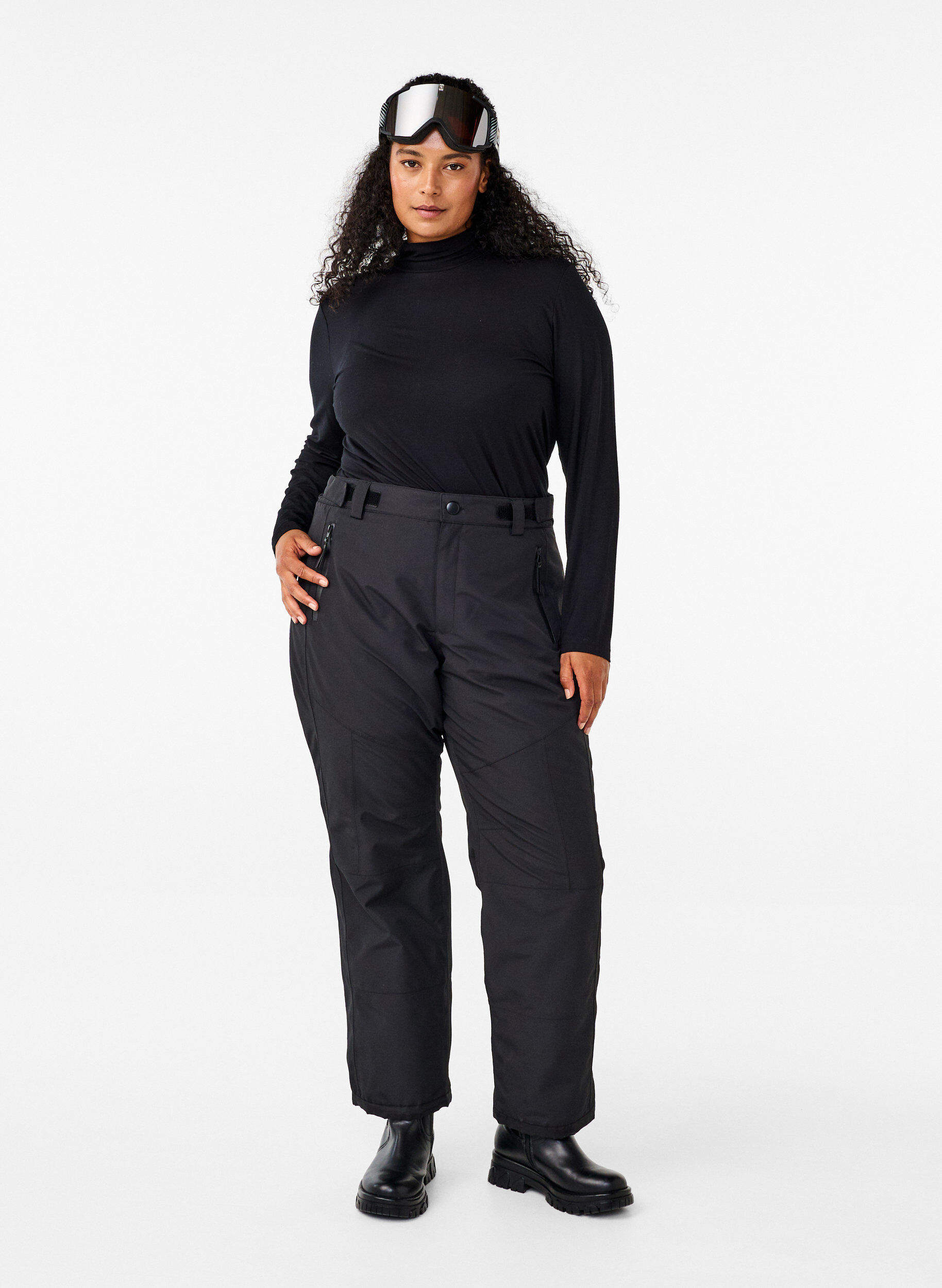 Skibroek met zakken en verstelbare taille, Zwart, Model