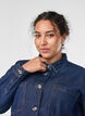 Losse denimshirt met zakken op de borst, Blauw, Model image number 3