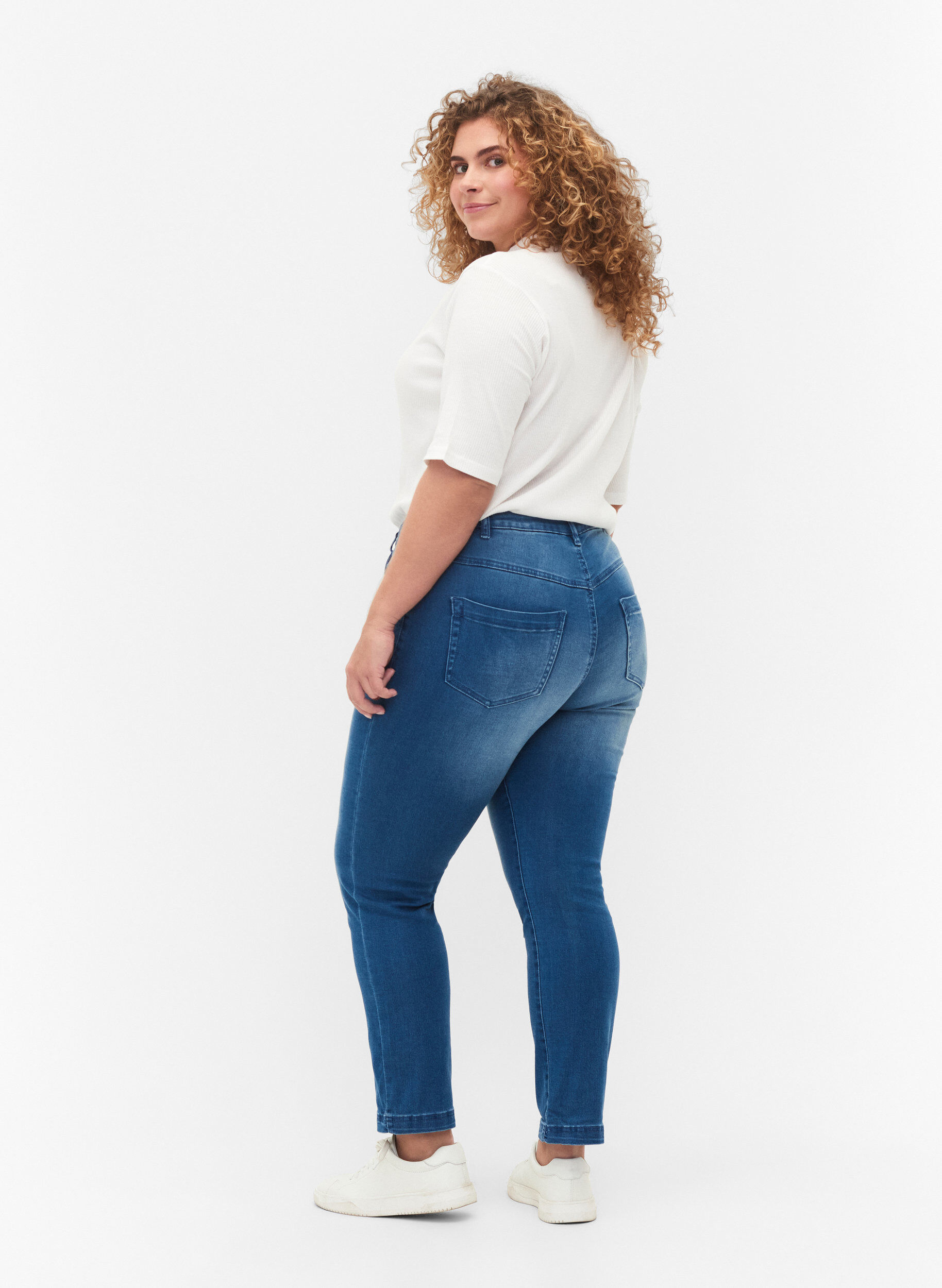 ZizziSlim fit Emily jeans met normale taille, Blauw, Model image number 1