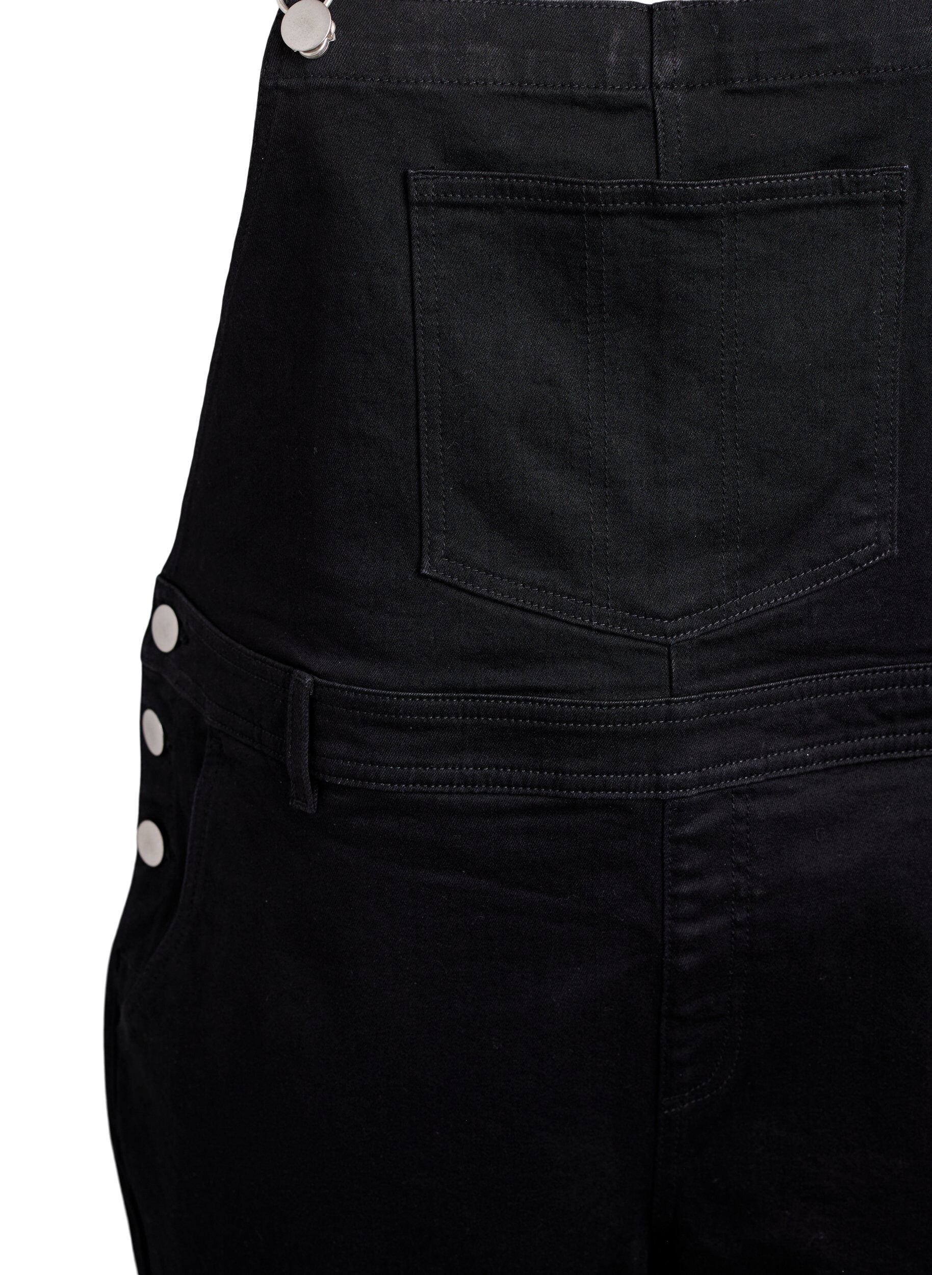ZizziDenim overalls korte broek, Zwart, Packshot image number 2