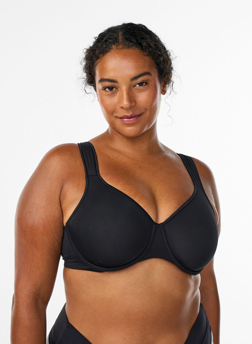 Minimizer-bh met gewatteerde bandjes, Zwart, Model image number 0