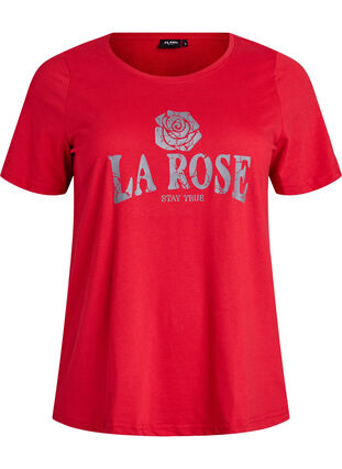 ZizziFLASH - T-shirt met motief, Urban Red Rose, Packshot image number 0