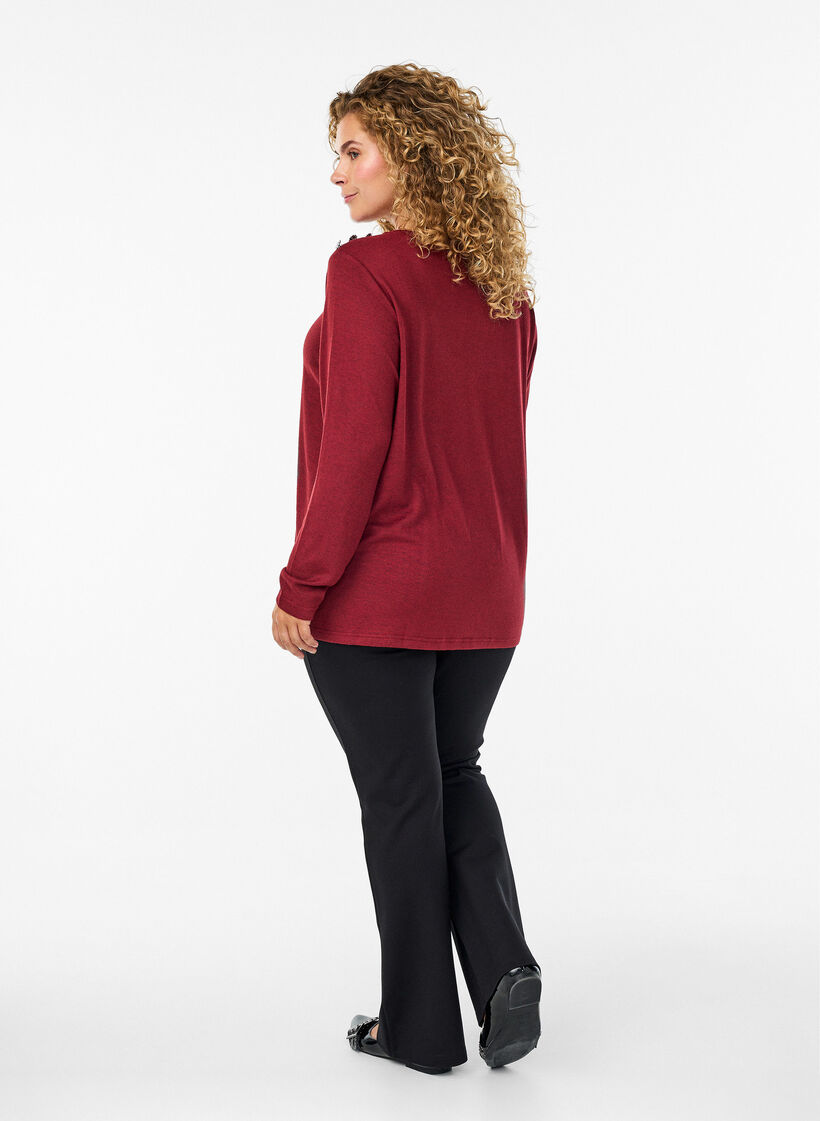 Bootcut broek van viscosemix, Zwart, Model