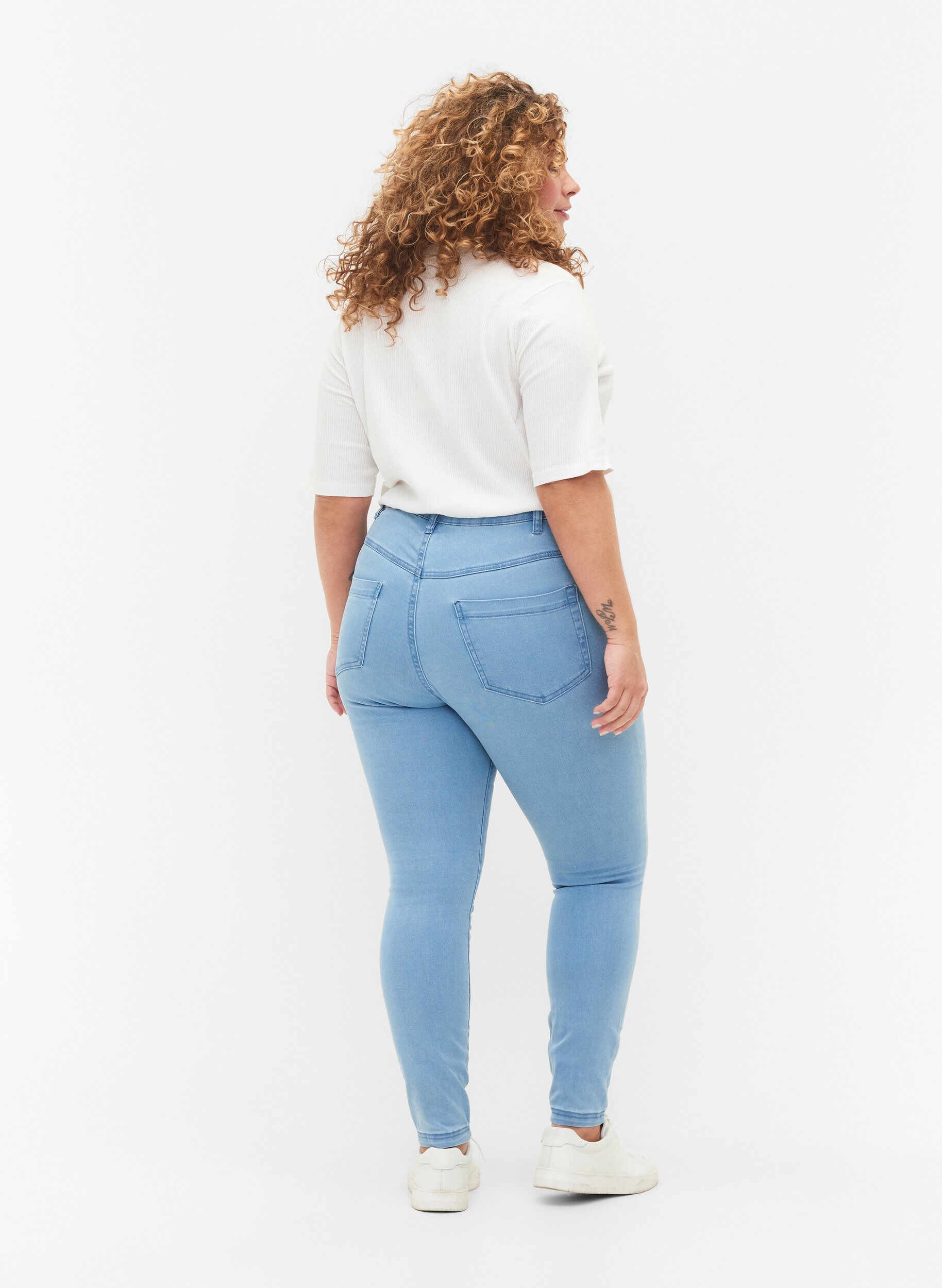 ZizziSuper slim Amy jeans met hoge taille, Ex Lt Blue, Model image number 1